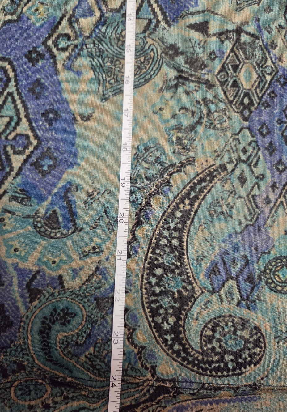 Chico's Travelers Teal Paisley V-Neck Top Size XL - Picture 4 of 7